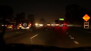 视图车这些洛杉矶忙高速公路晚上时间巨大的号州际公路高速公路路加州美国汽车开车快高速<strong>公路车</strong>道交通小时城市运输概念